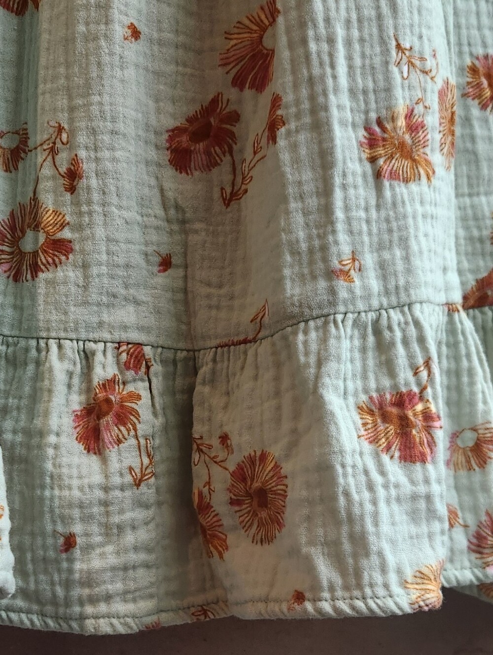 Wonderly Babydoll Mini Dress Floral Cottagecore Puff Sleeve Sage Green M - Picture 7 of 12